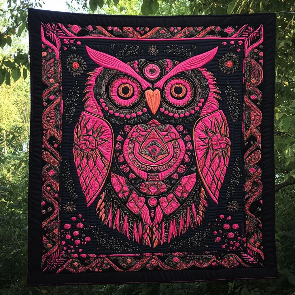 Ancient Owl Quilt Blanket