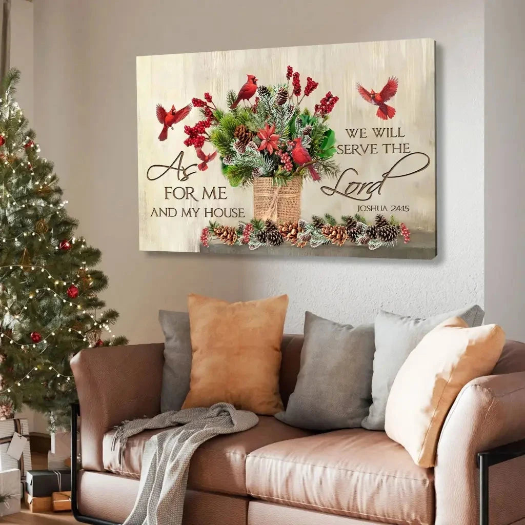 as for me and my house christmas wall art canvas (Landscape) (view 2)