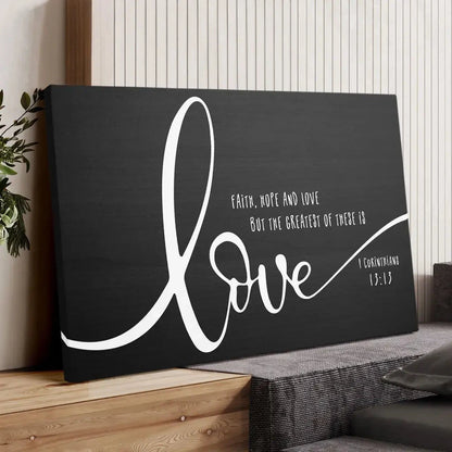 faith hope and love wall art canvas (Landscape)