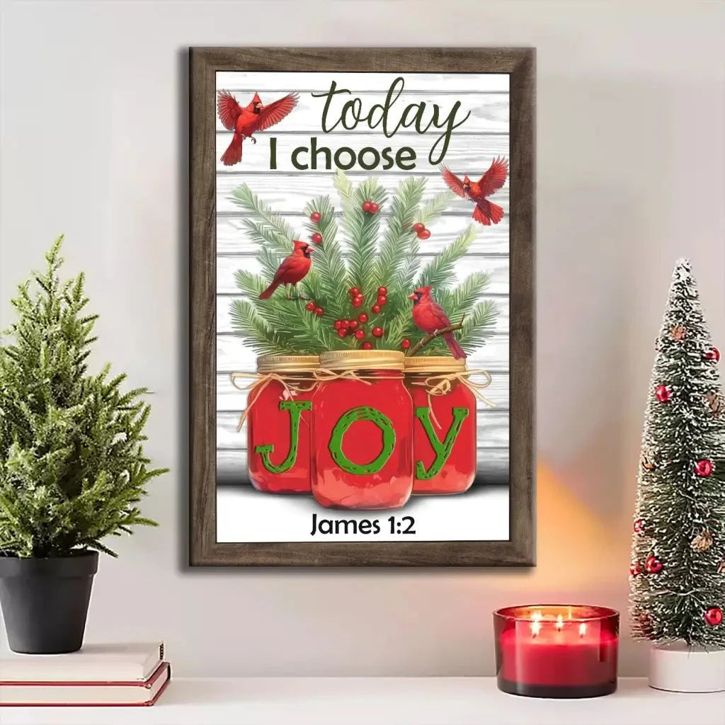 today i choose joy james 1 2 christmas wall art canvas (view 2)