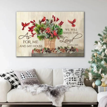 as for me and my house christmas wall art canvas (Landscape) (view 4)
