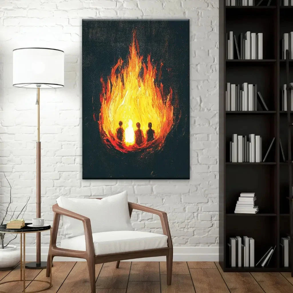 the fiery furnace wall art canvas shadrach meshach abednego with son of god (view 2)