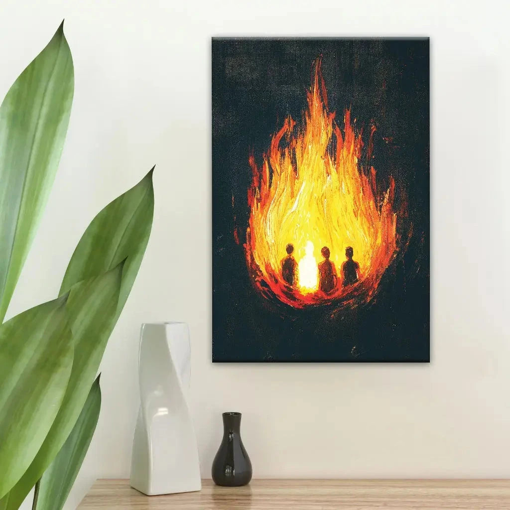 the fiery furnace wall art canvas shadrach meshach abednego with son of god (view 4)