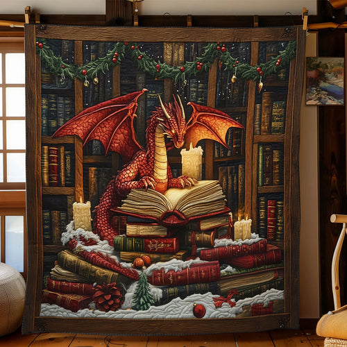 Antique Book Guardian Quilt Blanket