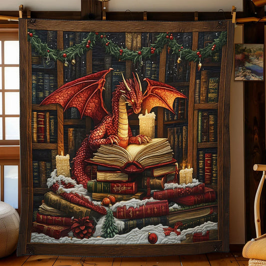 Antique Book Guardian Quilt Blanket