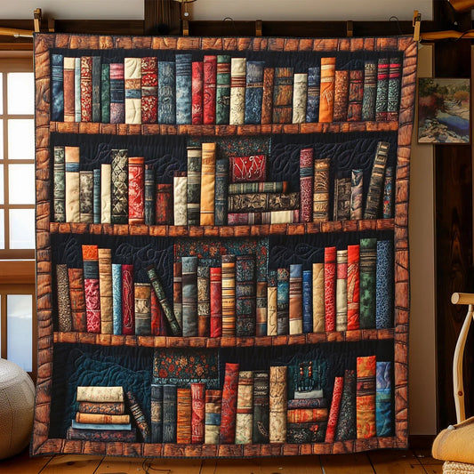 Antique Bookself Quilt Blanket