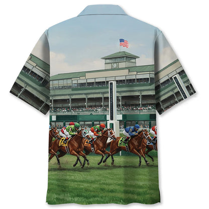 Antique Horse Racing Hawaiian Shirt
