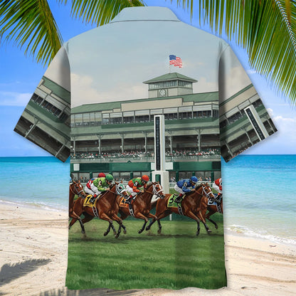 Antique Horse Racing Hawaiian Shirt