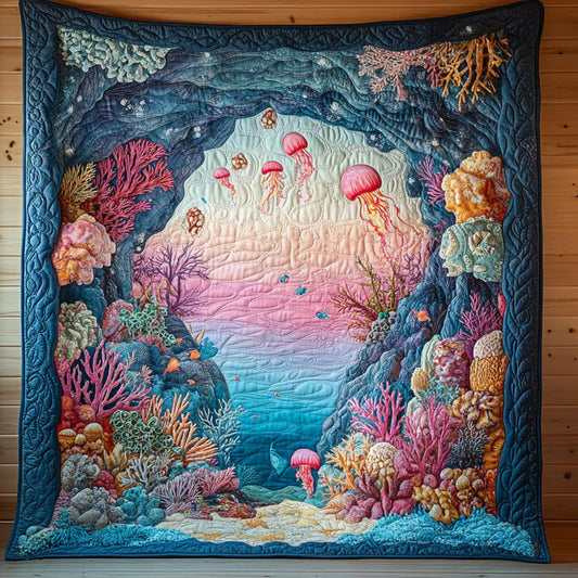 Aqua Hidden Throne Quilt Blanket
