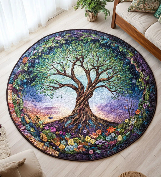 Arboreal Symphony Quilted Round Mat