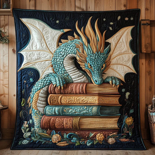 Arcane Dragon Book Quilt Blanket