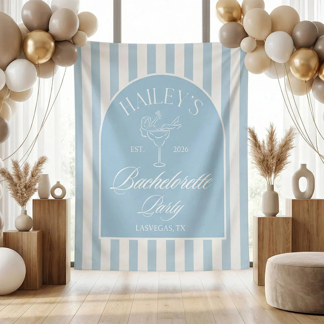 Bachelorette Party Backdrop Personalized Custom Name Bachelorette Banner Bridal Party Photo Backdrop, bridal shower decor