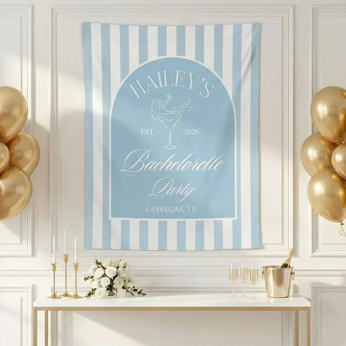 Bachelorette Party Backdrop Personalized Custom Name Bachelorette Banner Bridal Party Photo Backdrop, bridal shower decor