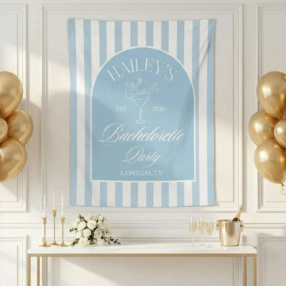 Bachelorette Party Backdrop Personalized Custom Name Bachelorette Banner Bridal Party Photo Backdrop, bridal shower decor