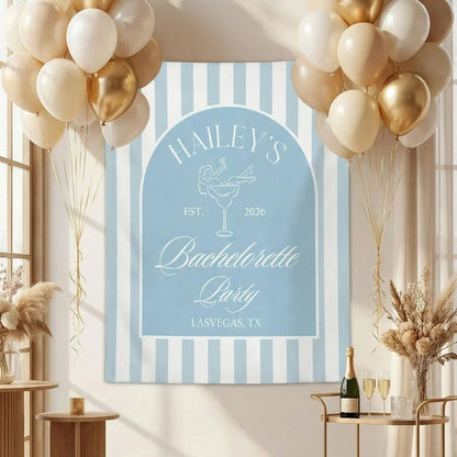 Bachelorette Party Backdrop Personalized Custom Name Bachelorette Banner Bridal Party Photo Backdrop, bridal shower decor