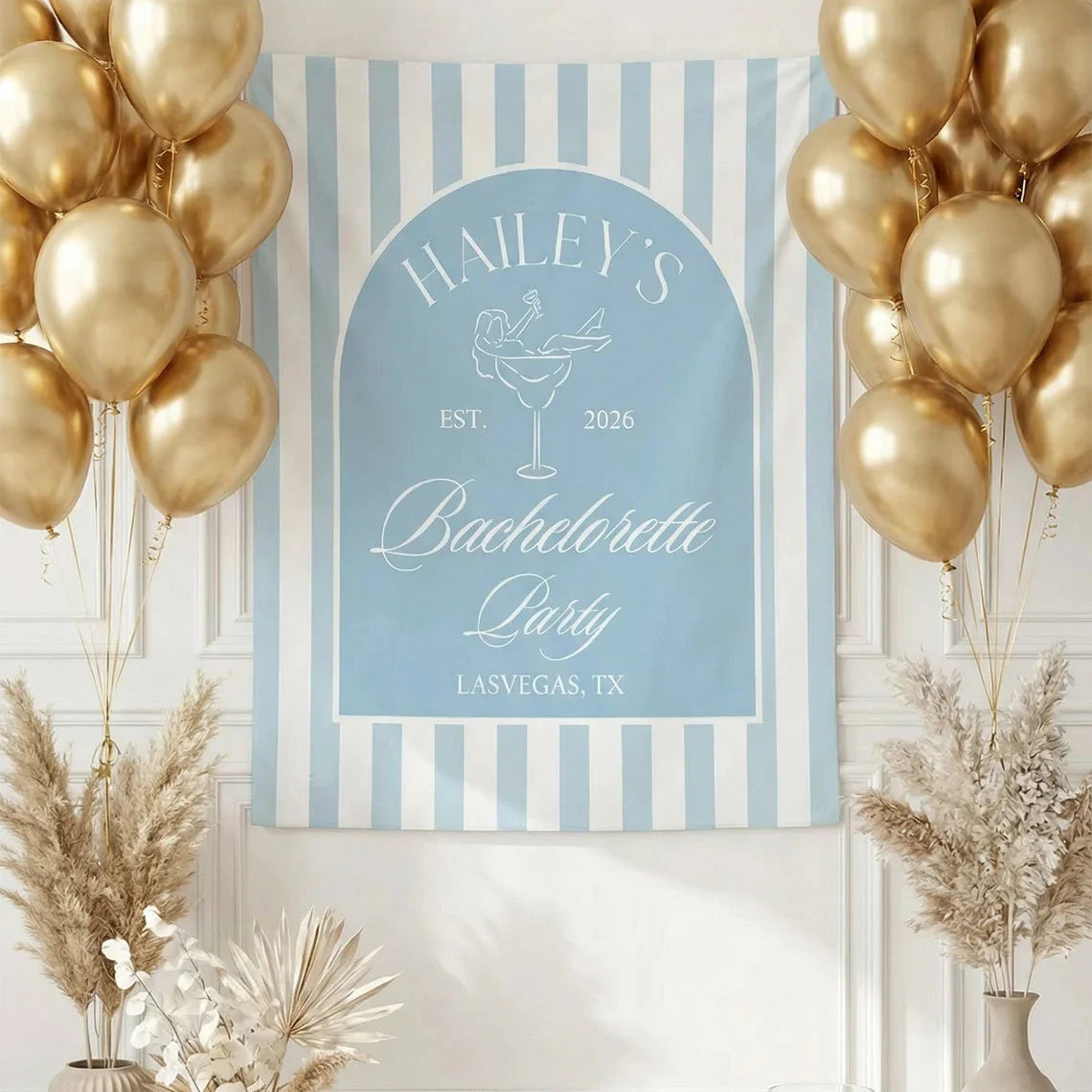 Bachelorette Party Backdrop Personalized Custom Name Bachelorette Banner Bridal Party Photo Backdrop, bridal shower decor