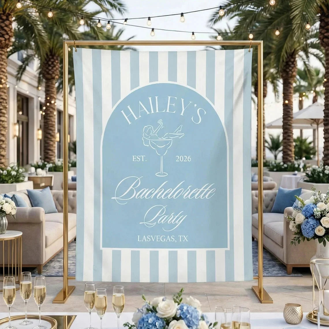 Bachelorette Party Backdrop Personalized Custom Name Bachelorette Banner Bridal Party Photo Backdrop, bridal shower decor
