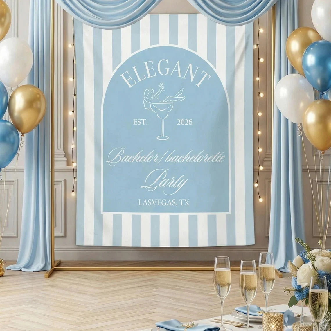 Bachelorette Party Backdrop Personalized Custom Name Bachelorette Banner Bridal Party Photo Backdrop, bridal shower decor