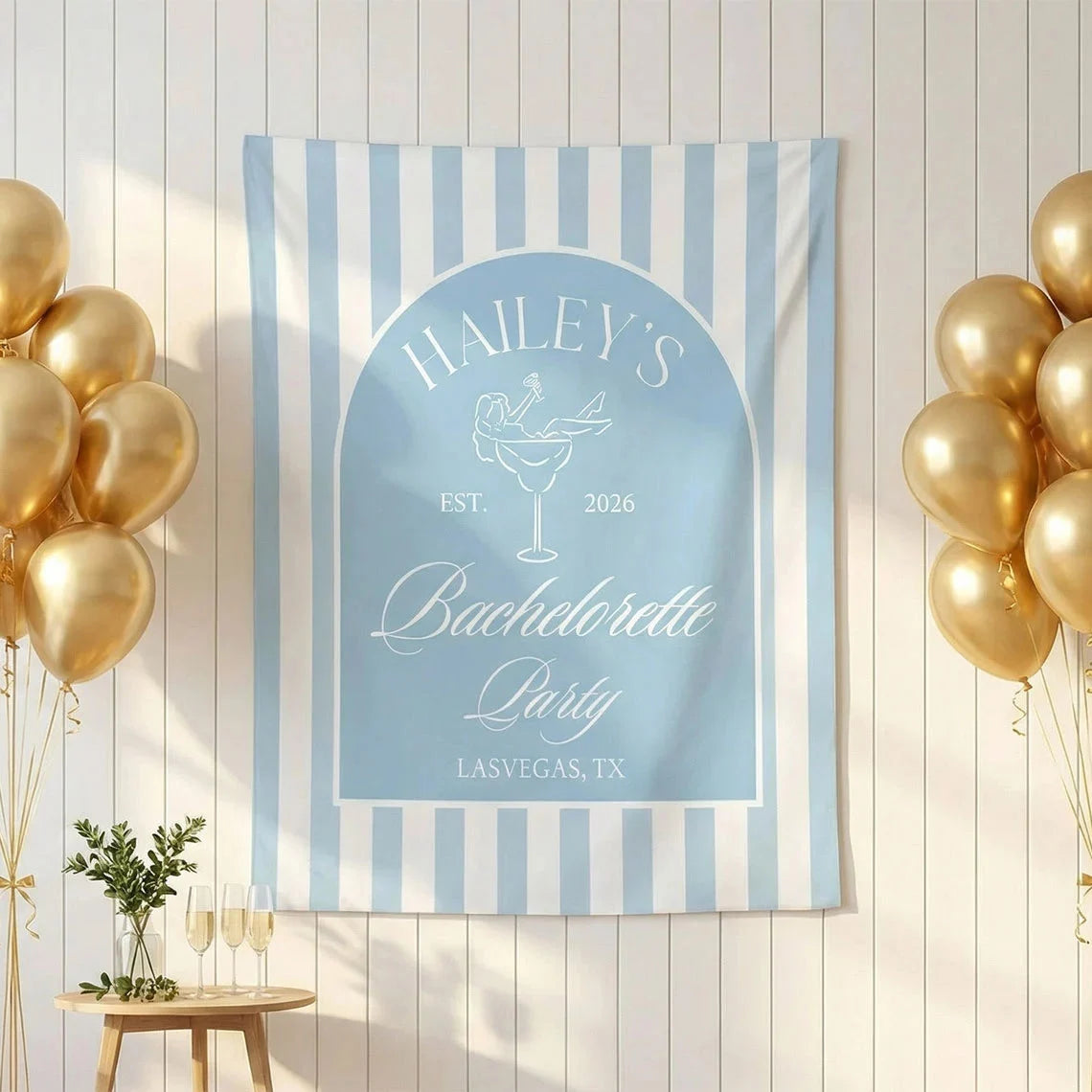 Bachelorette Party Backdrop Personalized Custom Name Bachelorette Banner Bridal Party Photo Backdrop, bridal shower decor