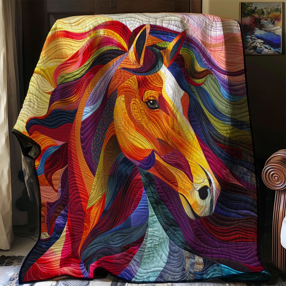 Artistic Horse Quilt Blanket