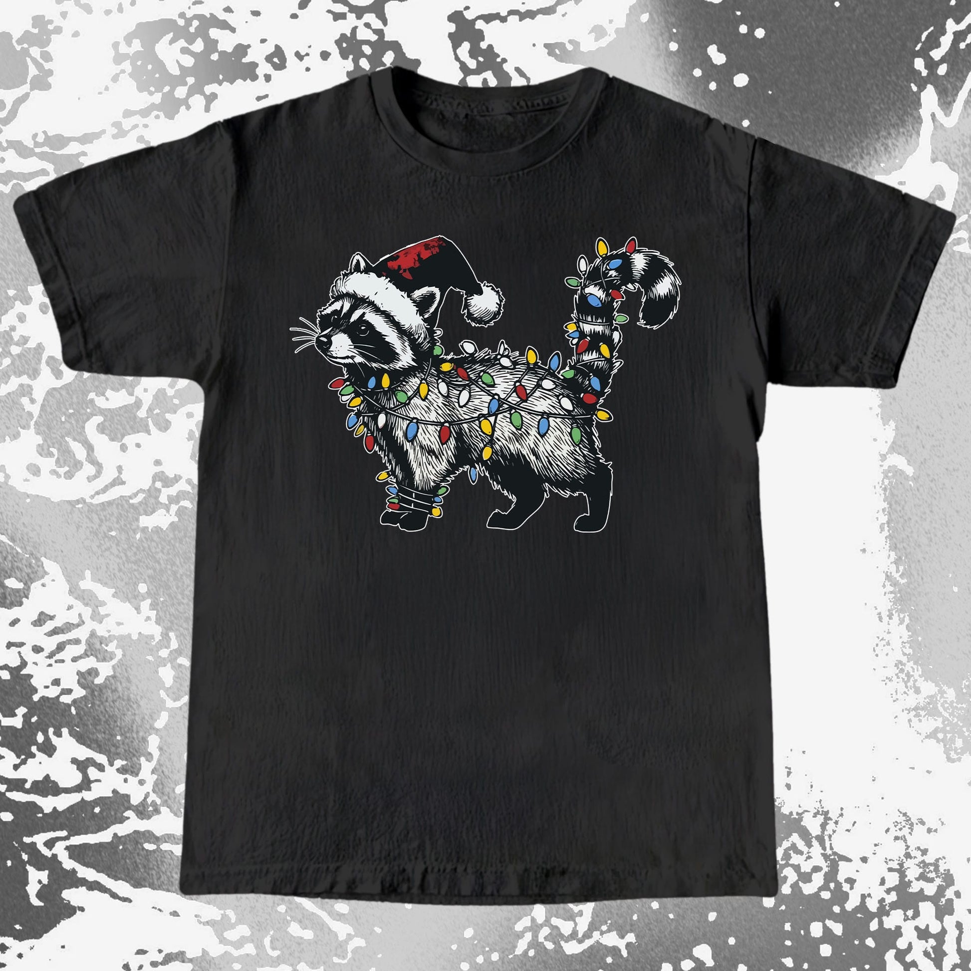 Funny Christmas Raccoon Lights, funny meme tee gift (view 5)