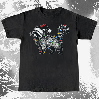 Funny Christmas Raccoon Lights, funny meme tee gift (view 5)