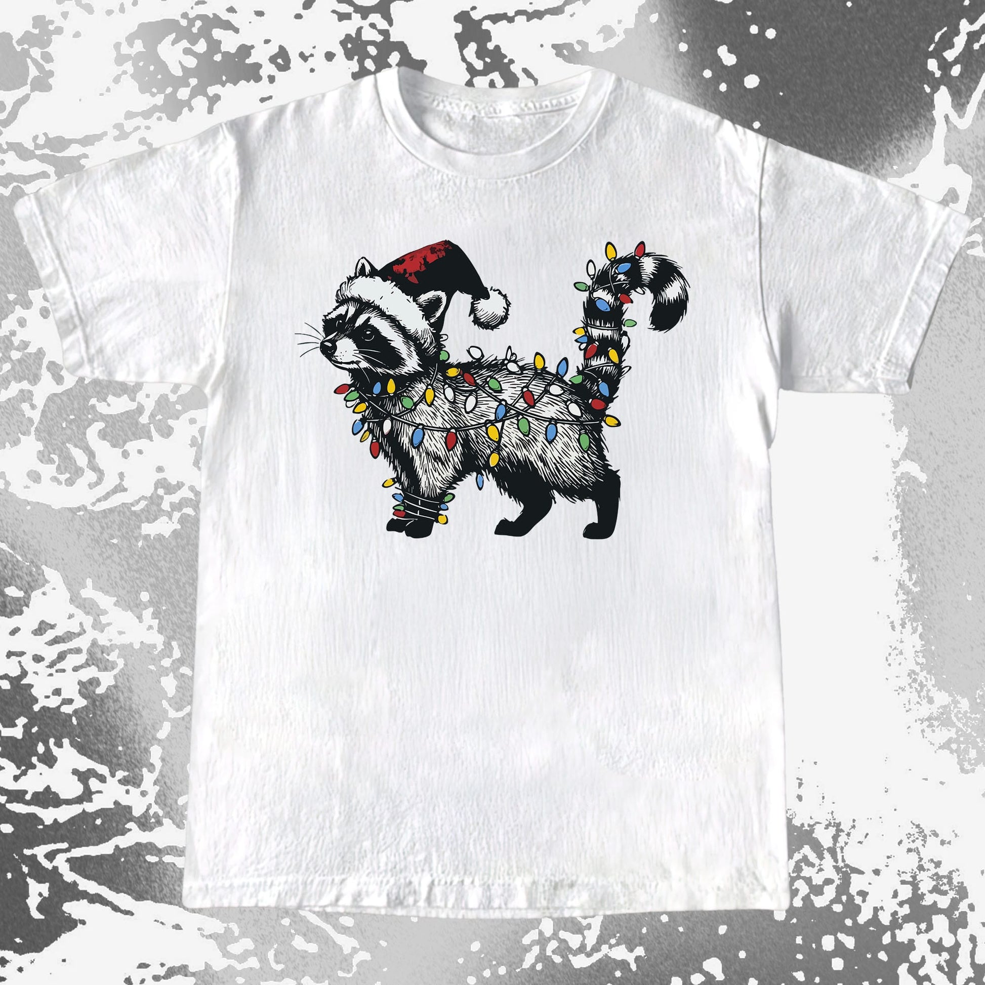 Funny Christmas Raccoon Lights, funny meme tee gift (view 2)