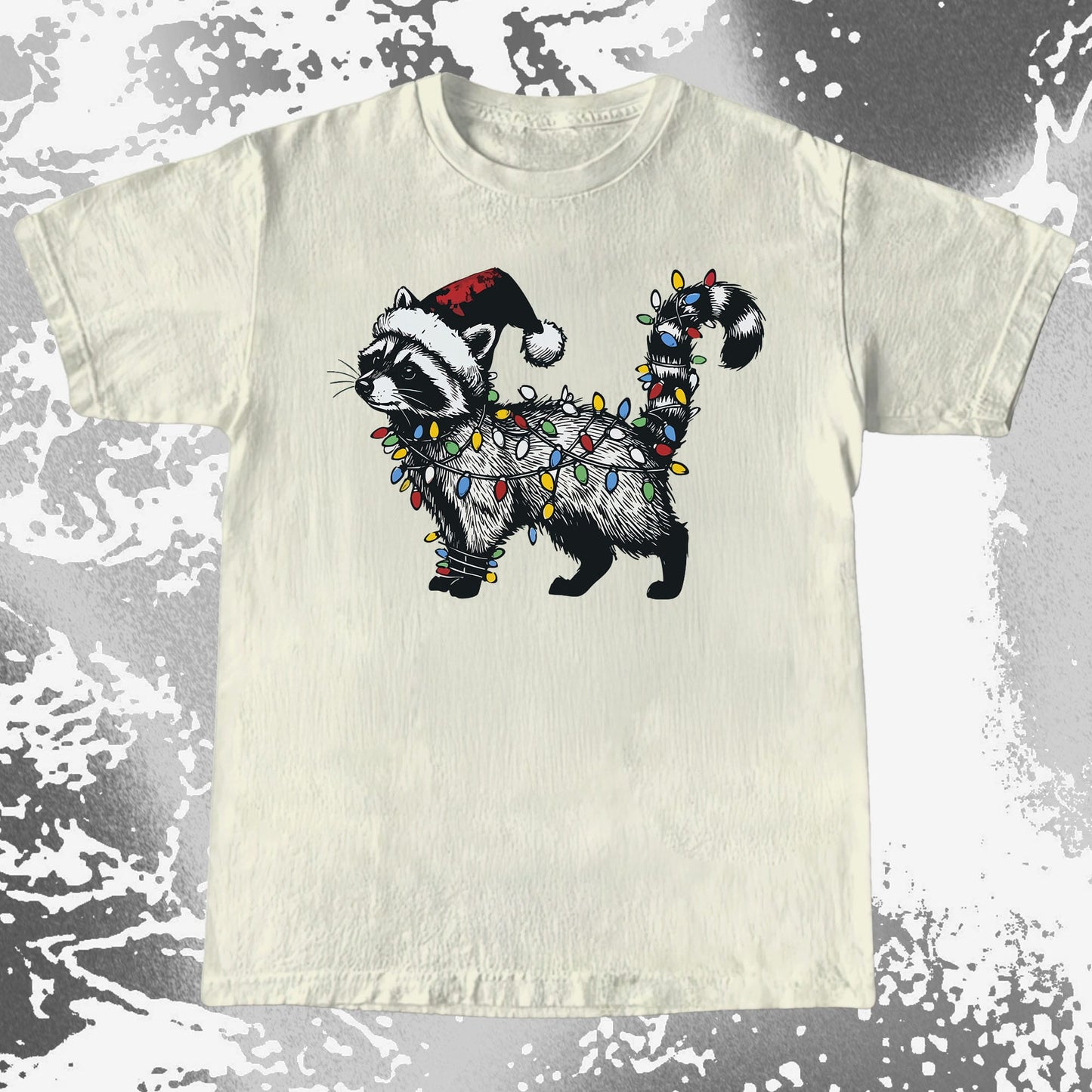 Funny Christmas Raccoon Lights, funny meme tee gift (view 3)