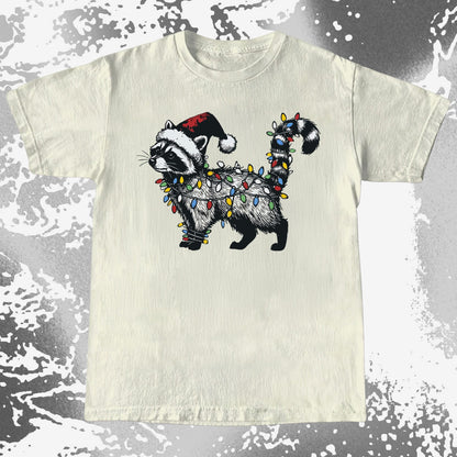 Funny Christmas Raccoon Lights, funny meme tee gift (view 3)