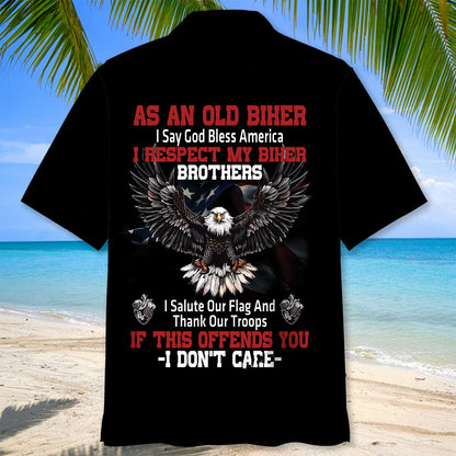 As an Old Biker I Say God Bless America Hawaiian Shirt