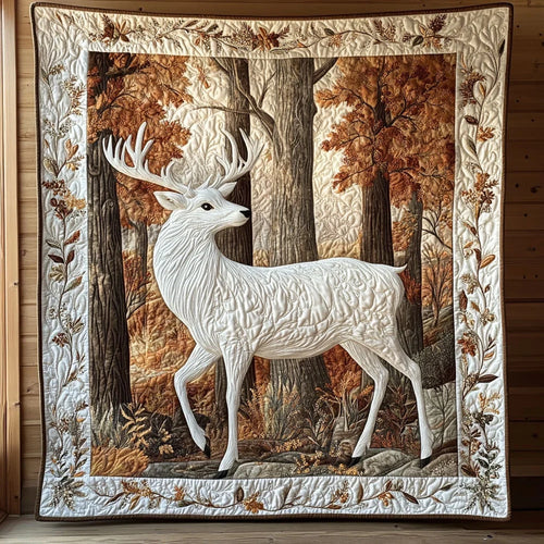 Autumn Forest Stag Quilt Blanket