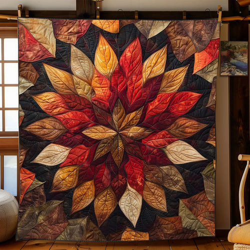 Autumn Star Leaves Quilt Blanket