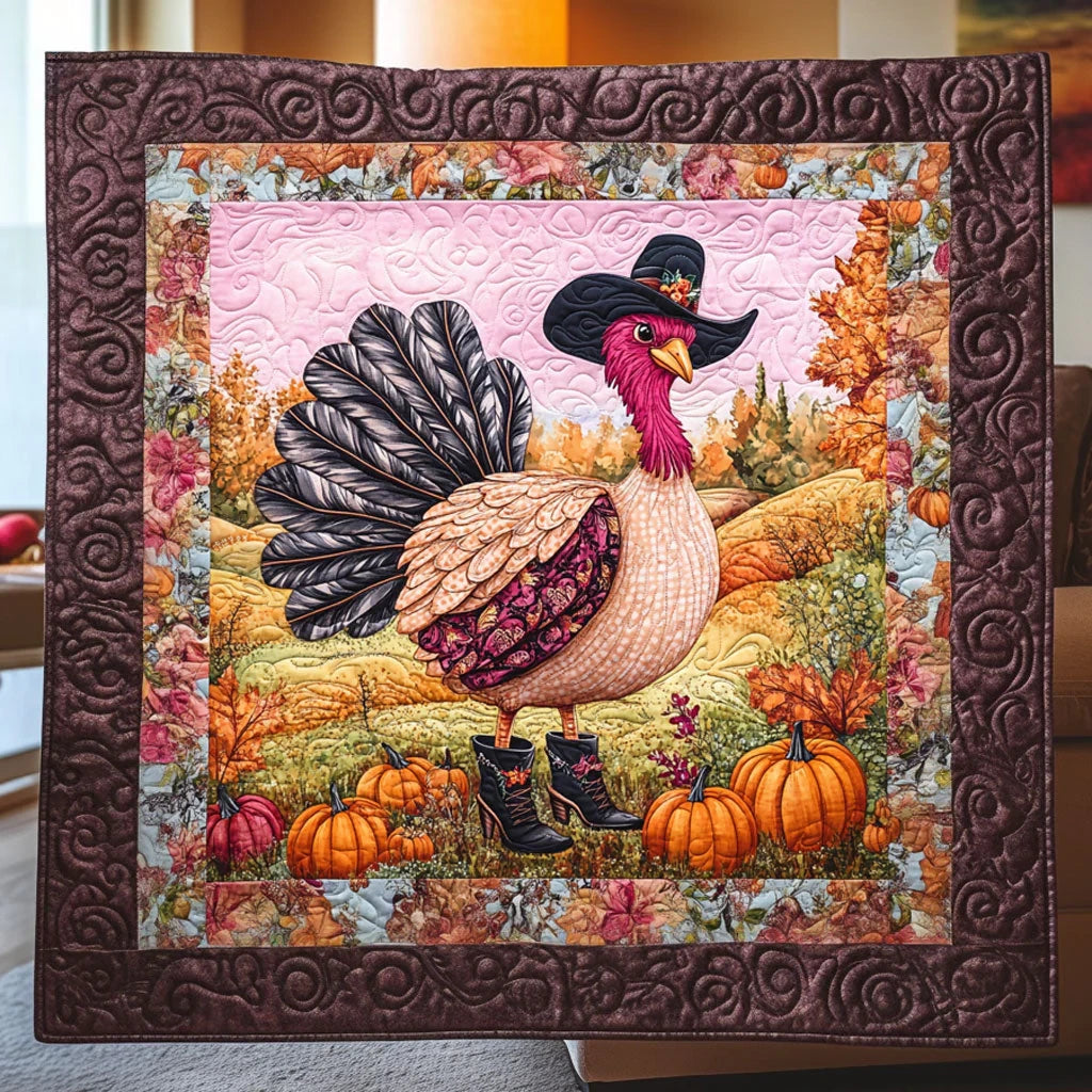 Autumn Turkey Quilt Blanket