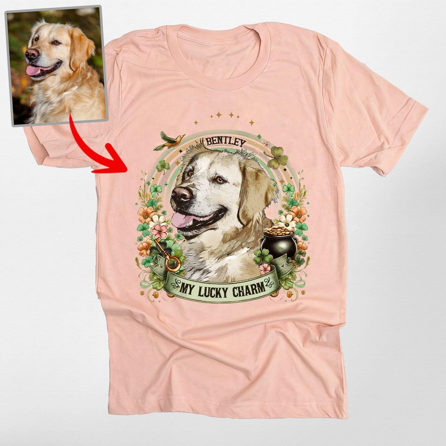 Awesome Custom Dog Portrait Unisex T-Shirt for St, custom pet portrait gift for pet lovers (view 3)