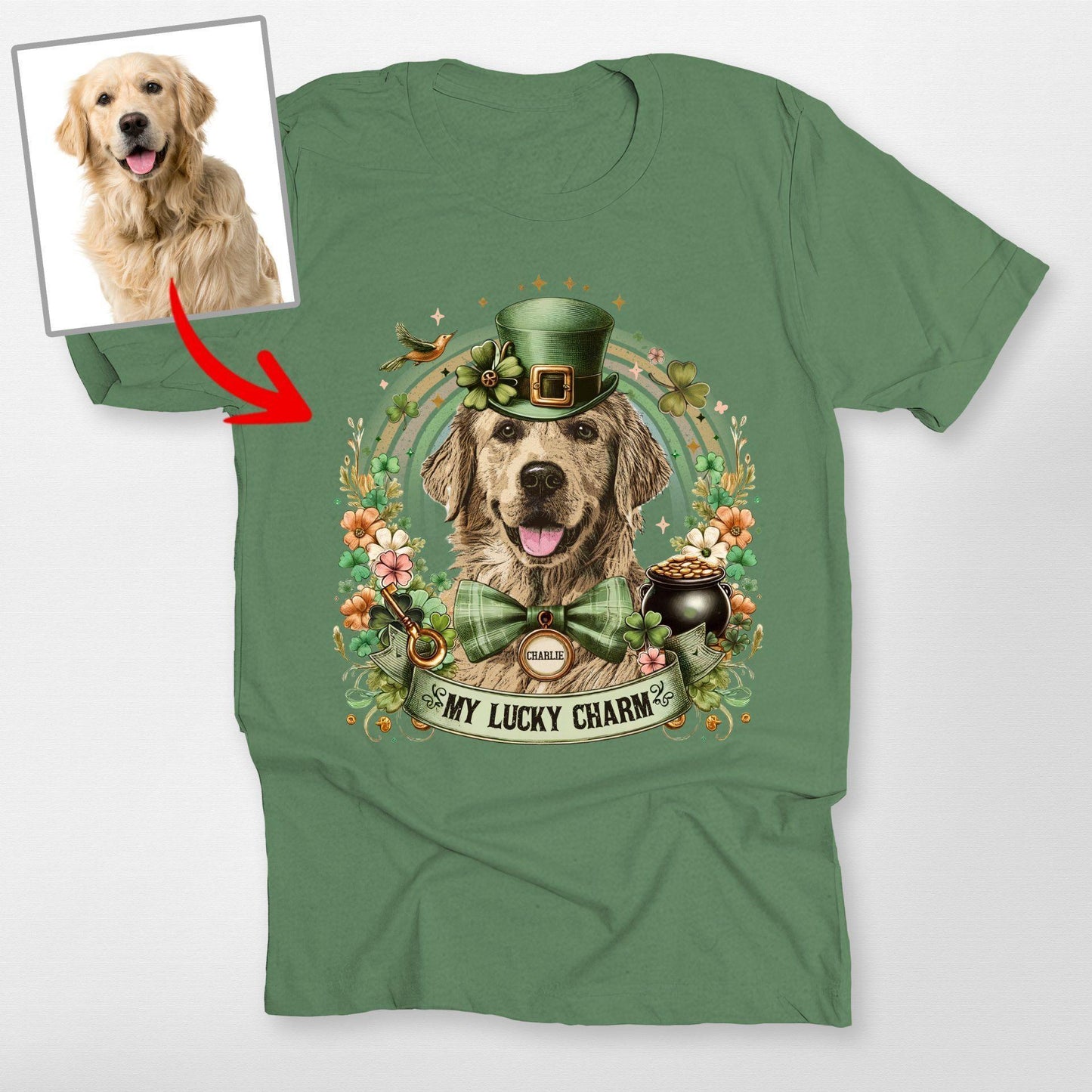 Awesome Custom Dog Portrait Unisex T-Shirt for St, custom pet portrait gift for pet lovers (view 4)