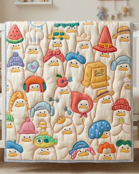 Baby Duckling Quilt Blanket - Quilted Blanket by OtterMia