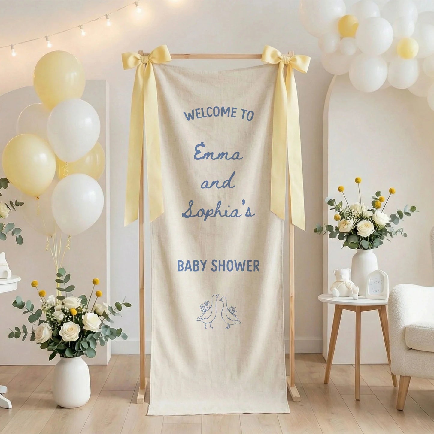Baby Shower Welcome Banner Stand Personalized Baby Shower Welcome Sign Custom Name Party Decor, baby shower decor