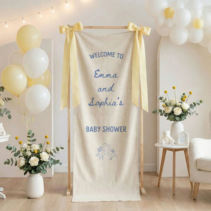 Baby Shower Welcome Banner Stand Personalized Baby Shower Welcome Sign Custom Name Party Decor, baby shower decor