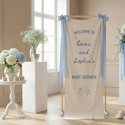 Baby Shower Welcome Banner Stand Personalized Baby Shower Welcome Sign Custom Name Party Decor, baby shower decor (view 4)