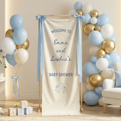 Baby Shower Welcome Banner Stand Personalized Baby Shower Welcome Sign Custom Name Party Decor, baby shower decor (view 5)