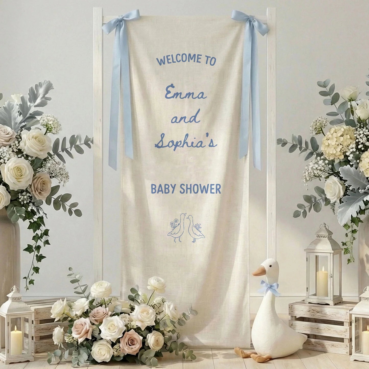 Baby Shower Welcome Banner Stand Personalized Baby Shower Welcome Sign Custom Name Party Decor, baby shower decor (view 6)