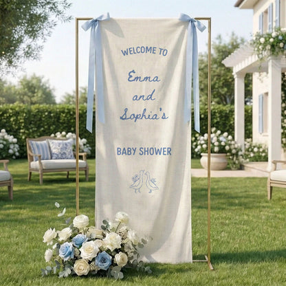 Baby Shower Welcome Banner Stand Personalized Baby Shower Welcome Sign Custom Name Party Decor, baby shower decor (view 7)