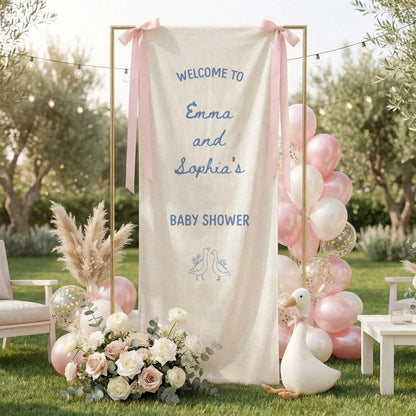 Baby Shower Welcome Banner Stand Personalized Baby Shower Welcome Sign Custom Name Party Decor, baby shower decor (view 9)