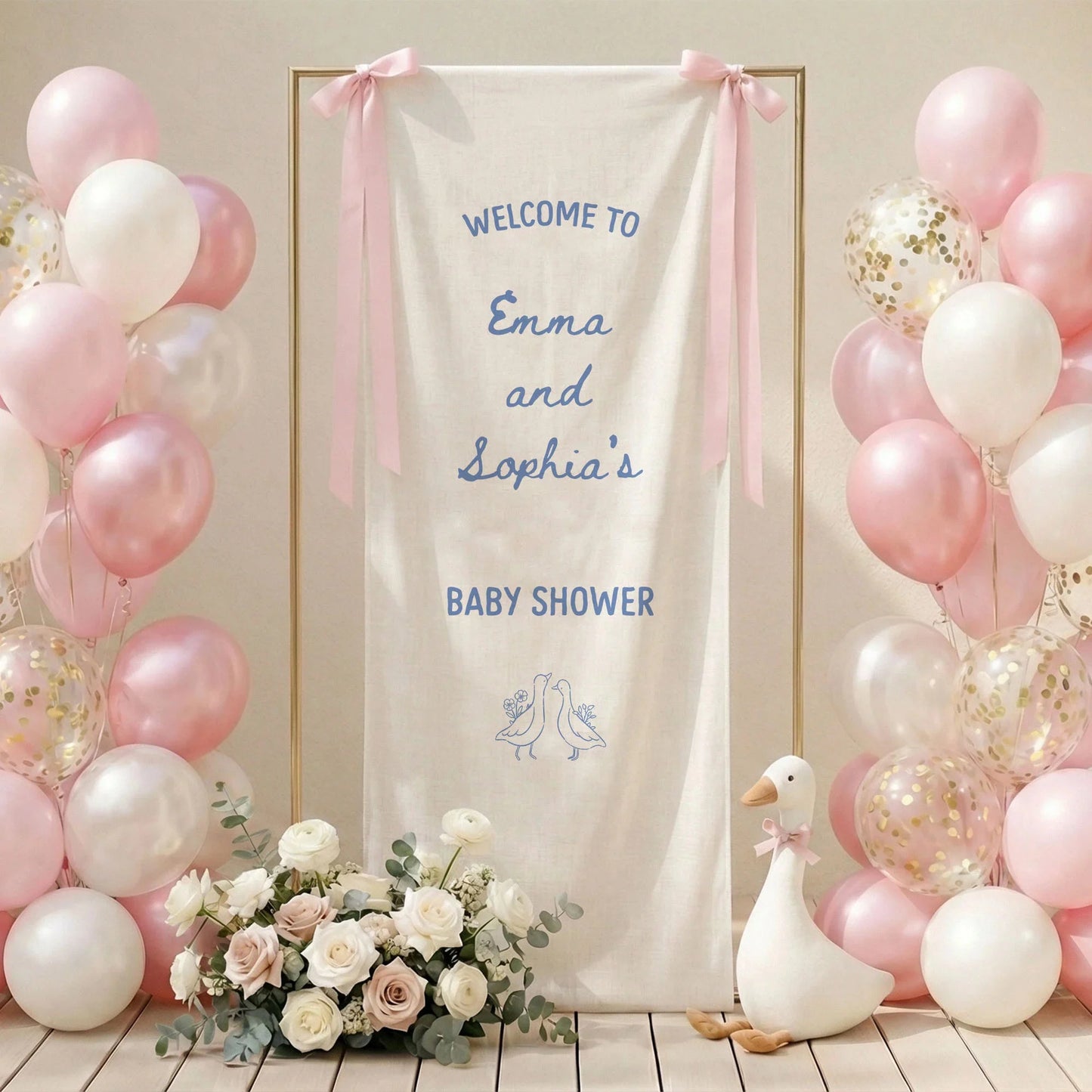 Baby Shower Welcome Banner Stand Personalized Baby Shower Welcome Sign Custom Name Party Decor, baby shower decor (view 10)