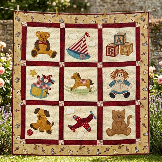 Baby Toys Friend Quilt Blanket - Quilted Blanket by OtterMia