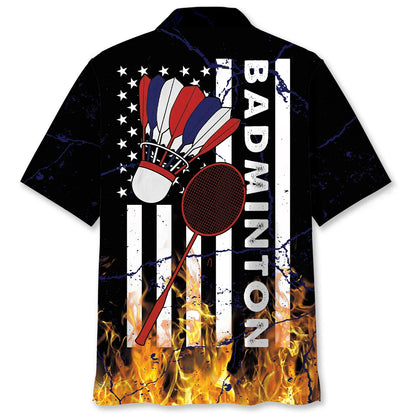 Badminton Fire Hawaiian Shirt