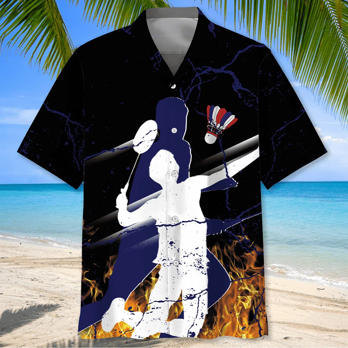 Badminton Fire Hawaiian Shirt