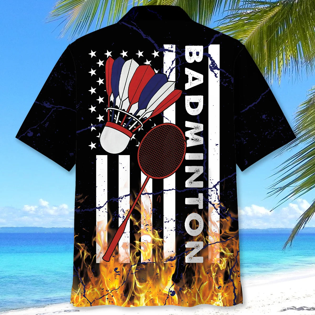 Badminton Fire Hawaiian Shirt