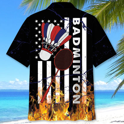 Badminton Fire Hawaiian Shirt