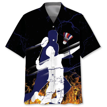 Badminton Fire Hawaiian Shirt